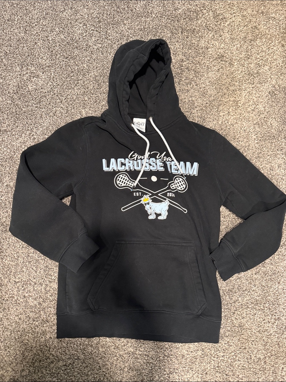 GOAT USA Lacrosse Team Black Hoodie Men's XSmall